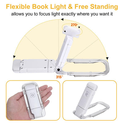 Ultra-Slim USB Rechargeable Book Light – Adjustable Eye-Care LED with Portable Clip Bookmark Design